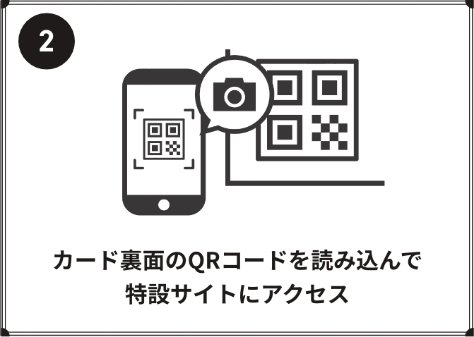 カード裏面のQRコードを読み込んで特設サイトにアクセス